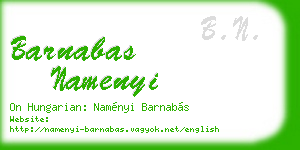 barnabas namenyi business card